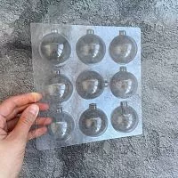 Пластиковая форма для шоколада "Новогодние шары", d- 5см, 9 ячеек