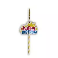 Топпер-свеча "Happy Birthday с короной" с подсветкой