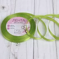 Лента атласная, 6мм, травяной зелёный