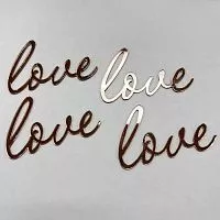 Набор зеркальных топперов изящных "Love" розовое золото, 4 шт