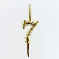 Топпер-свеча "7" пластик, золото