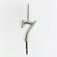 Топпер-свеча "7" пластик, серебро