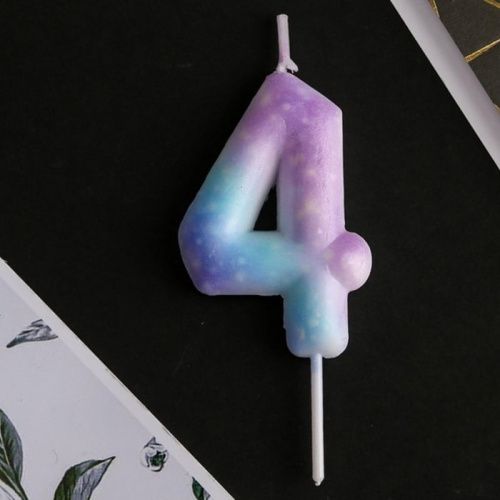 Свеча цифра "4" Disco