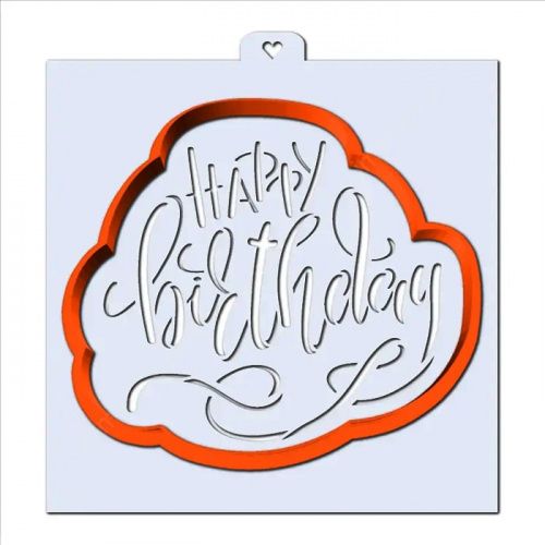 Пластик. Форма для печенек с траф. "Happy birthday" Пластик. Форма для печенек с траф. "Happy birthday"
