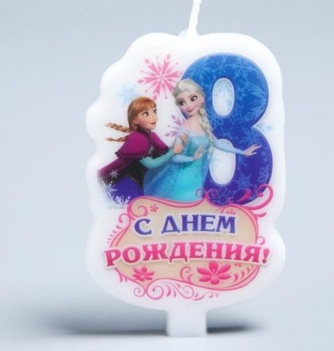 Свеча в торт "Холодное сердце №8"