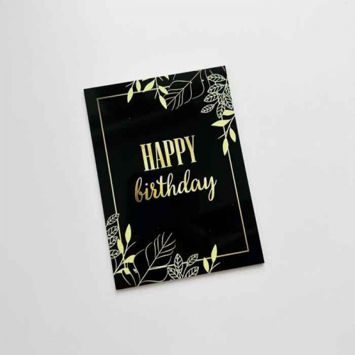 Акриловый топпер "Happy Birthday", черный