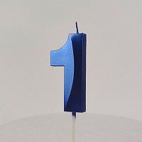 Свеча цифра "1", синяя