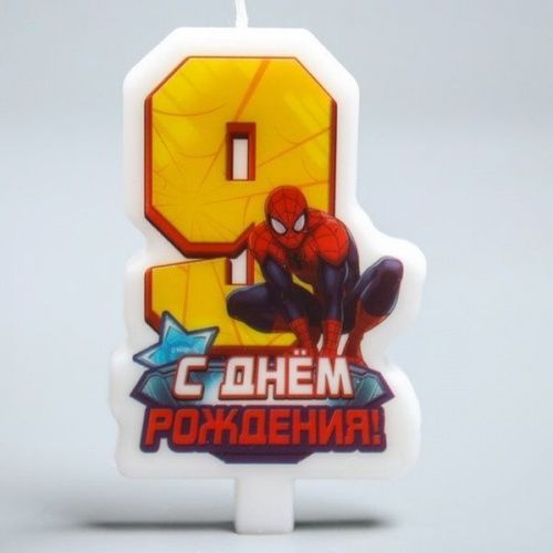 Свеча в торт "Человек паук №9"