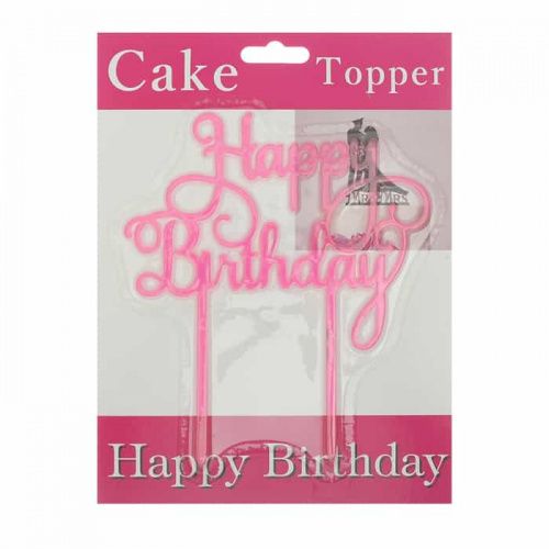 Топпер акрил. "Happy Birthday" цвет в ассортименте