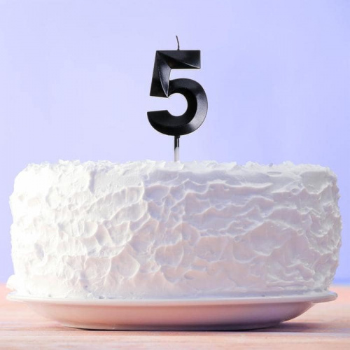 Свеча цифра "5", черная фото 2 Свеча цифра "5", черная фото 2